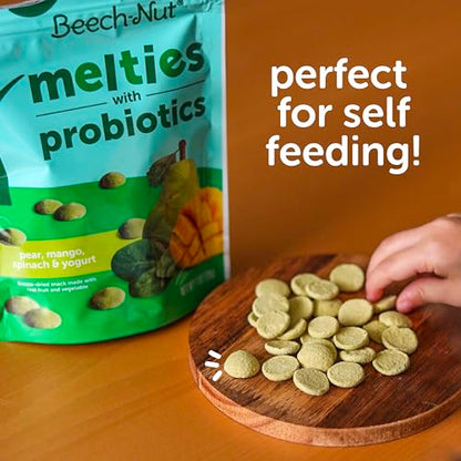 Beech-Nut Probiotic Melties Baby & Toddler Snack Melts, Apple Carrot Mango Yogurt, 1 oz (7 Pack)