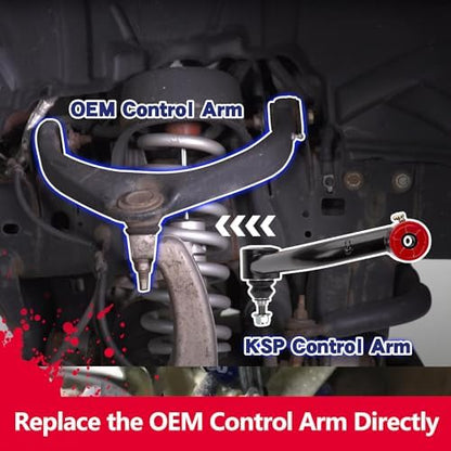 KSP 0-2" OEM Upper Control Arms for Ram 1500 2009-2024, Adjustable UCA Suspension Arms Lift 0-2inch for Dodge Ram Pick up, Replace Factory/Stock Part#55398403AA/68163961AD/68227901AB/522-467/RK643074