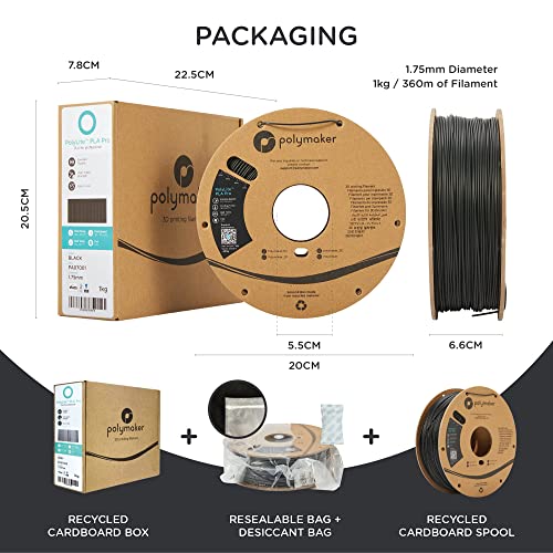 Polymaker PLA PRO Filament 1.75mm 1kg, Tough & High Rigidity Blue 3D Printing Filament, PolyLite PLA PRO 3D Printer Filament 1.75mm, Print with Most 3D Printers