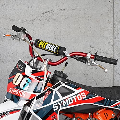 Universal 7/8 Inch 22mm Dirt Bike Handlebars, Upgraded Pit Bike Handlebar with Foam Pad for Motocross CRF YZF KXF KLX RMZ DRZ Pit Dirt Bike ATV Quad - Red