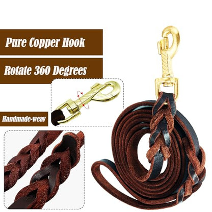 4FT Heavy Duty Dog Leashes for Large Dogs, Sturdy Dog Leash Design for Outdoor Enthusiasts and 4 Foot Leather Dog Leash For Professional Trainers.