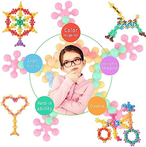 TOMYOU 200 Pieces Building Blocks Kids STEM Toys Educational Discs Sets Interlocking Solid Plastic for Preschool Boys and Girls Aged 3+, Safe Material Creativity