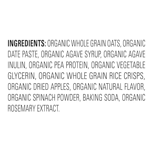 Happy Tot Organics Fiber & Protein Soft-Baked Oat Bars Toddler Snack Apple & Spinach, 0.88 Ounce Bars, 5 Count Box (Pack of 6)