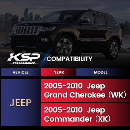 KSP 1-4" Upper Control Arms Kit for Je/ep Grand Cherokee WK 2005-2010, Adjustable Front Lift Control Arm Compatible With Commander XK, Aftermarket UCA with Greasable Ball Joint Replace for Factory Arm