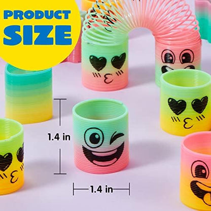 JOYIN 120 Pcs Spring Rainbow Party Favor, Mini Plastic Coil Spring Toy, Fidget Stress Coil Mini Springs Bulk Toys for Carnival Prize Birthday, Goodie Bag Stuffers