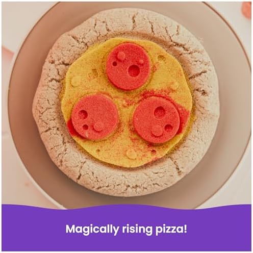 Kinetic Sand SquishPizza Playset, Rising Pizza Toy with 1lb of Play Sand & 5 Tools, Sensory Toys for Kids & Classroom, Back to School Teacher Must Haves