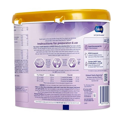 Enfamil NeuroPro Gentlease Baby Formula, Brain Building DHA, HuMO6 Immune Blend, Designed to Reduce Fussiness, Crying, Gas & Spit-up in 24 Hrs, Baby Milk, 19.5 Oz, Pack of 4