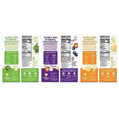 Happy Baby Organics Yogis Freeze-Dried Yogurt & Fruit Snacks, Variety Pack (Pack of 6) & Teether, 3 Flavor Variety Pack, 12 Count (Pack of 3)