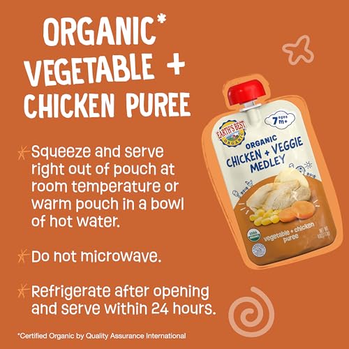 Earth's Best Organic Chicken Vegetable Medley Pouch, 4 oz (Pack of 12)