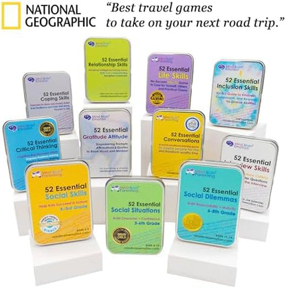 Mind Brain Emotion 52 Essential Coping Skills for Kids: Mindfulness CBT Cards for Stress, Anxiety, Anger, Executive Functioning, Coping Strategies for Anxious Generation, Family, School Therapy Game