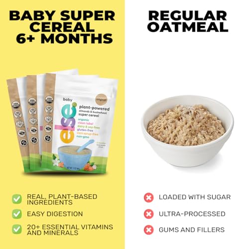 Else Nutrition Baby Cereal Stage 1 for 6 months+, Plant Protein, Organic, Whole foods, Vitamins and Minerals (Mango, 1 Pack)