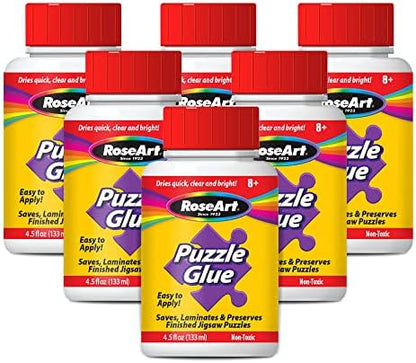 RoseArt - 4.5 oz. Jigsaw Puzzle Glue with Applicator 6-Pack