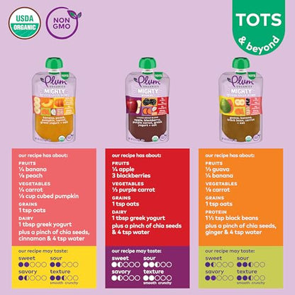 Plum Organics Stage 4 Variety Pack – Toddler’s Delicious Discovery Flavors – Mighty 4 Organic Fruit & Veggie Pouches – 4 oz Pouch, Pack of 18 (Amazon Exclusive)
