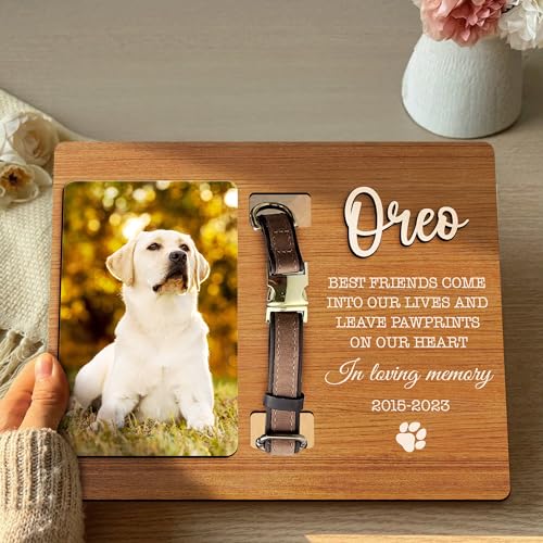 Pet Collar Memorial Frame with Photo, Dog Collar Memorial Frame, Dog Memorial Gifts for Loss Of Dog, Pet Bereavement Gifts, Pet Memorial, Dog Lover Gift