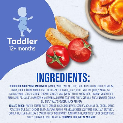 Gerber Toddler Food, Chicken Parmesan Ravioli Pick-Ups, Mealtime for Toddler, 8PK