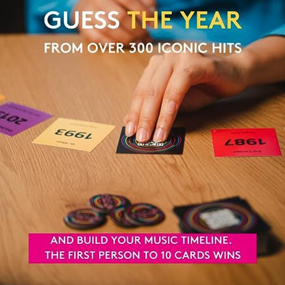Jumbo Hitster - The Music Party Card Game, Fun Music Quiz Card Game, 2-10 Players - 300 Plus Iconic Music Hits - Great for Adult and Family Game Night