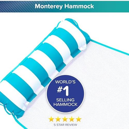 Aqua 4-in-1 Monterey Hammock Pool Float & Water Hammocks, 1-2-3-4 Multipacks – Multiple Colors/Styles – for Adults and Kids Floating