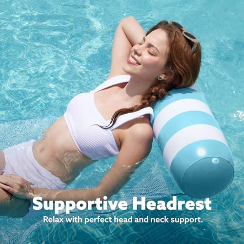 SLOOSH 2 Packs Hammock Pool Floats Adults, 4-in-1 Multi-Purpose Inflatable Pool Floats PVC Water Hammock Lounge Floaties