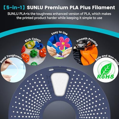 SUNLU 3D Printer Filament PLA Plus 1.75mm, SUNLU Neatly Wound PLA Filament 1.75mm PRO, PLA+ Filament for Most FDM 3D Printer, Dimensional Accuracy +/- 0.02 mm, 1 kg Spool(2.2lbs), Green
