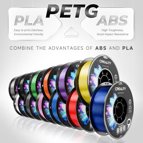 Official Creality PETG 3D Printer Filament 1.75mm 4KG (8.8lbs), High Precision, Strong Toughness, Odorless, Better Flow, Moistureproof 3D Printing CR PETG Filament, Black(4-Pack)