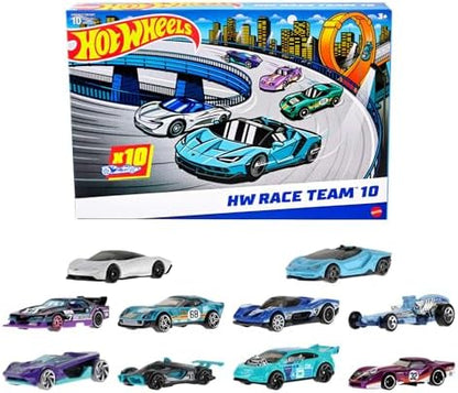 Hot Wheels Toy Cars, 10-Pack of Race Cars, Includes 1:64 Scale Corvette, Lamborghini, McLaren Originals