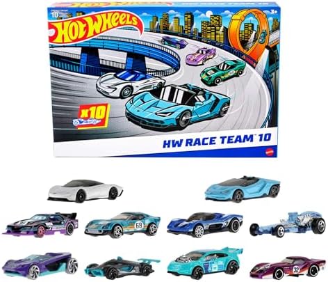 Hot Wheels Toy Cars, 10-Pack of Race Cars, Includes 1:64 Scale Corvette, Lamborghini, McLaren Originals
