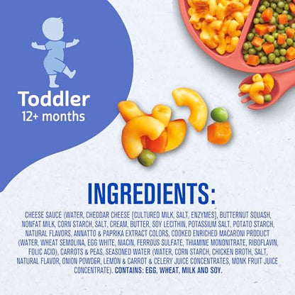 Gerber Mealtime for Toddler Macaroni & Cheese with Side of Seasoned Peas & Carrots, 6.6 Ounce (Pack of 8)