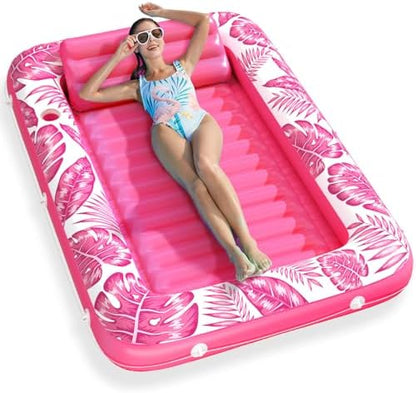 Inflatable Tanning Pool Lounger Float - Jasonwell 4 in 1 Sun Tan Tub Sunbathing Pool Lounge Raft Floatie Toys Water Filled Tanning Bed Mat Pad for Adult Blow Up Kiddie Pool Kids Ball Pit Pool