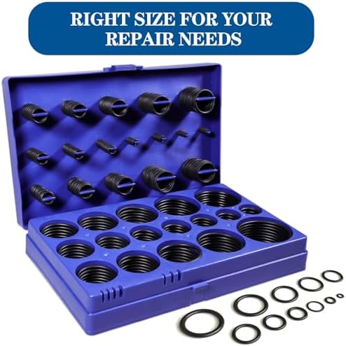 407 Pcs Universal SAE O Ring Assortment Kit，32 Inch Sizes Standard Nitrile Rubber O'ring Set for Automotive Hydraulic Faucet Professional Plumbing Pressure Washer Air or Gas Sealing Repair