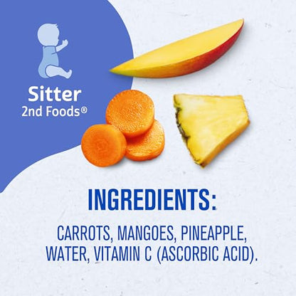 Gerber Stage 2 Baby Food, Carrot Mango Pineapple Puree Tubs, Baby Puree, 16PK