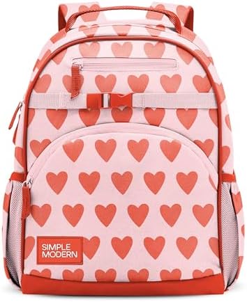 Simple Modern Medium Toddler Backpack for School Girls and Boys | Kindergarten Elementary Kids Backpack | Fletcher Collection | Kids - 15" tall | Sweetheart
