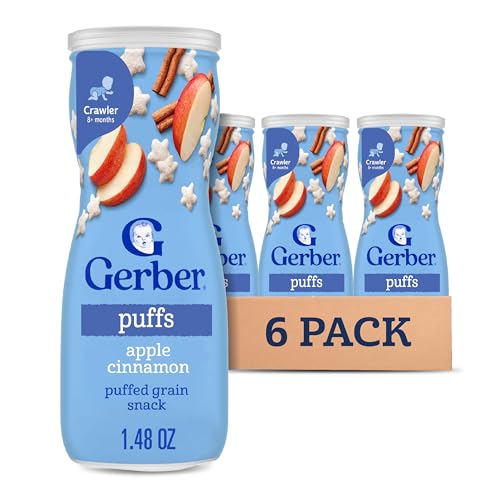 Gerber Baby Snacks Puffs, Apple Cinnamon, 1.48 Ounce (Pack of 6)