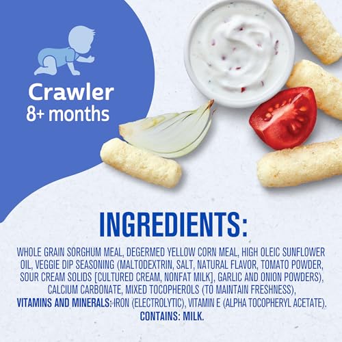 Gerber Snacks for Baby Lil Crunchies, Veggie Dip, 1.48 Ounce (Pack of 6)