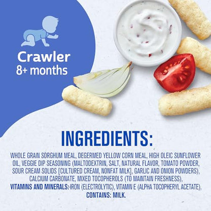 Gerber Snacks for Baby Lil Crunchies, Veggie Dip, 1.48 Ounce (Pack of 6)