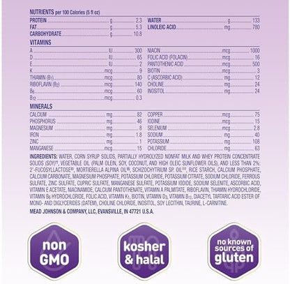 Enfamil NeuroPro Gentlease Baby Formula, Infant Formula Nutrition, Brain and Immune Support with DHA, Proven to Reduce Fussiness, Crying, Gas and Spit-up in 24 Hours, Liquid Bottle, 2 Oz, 48 Total