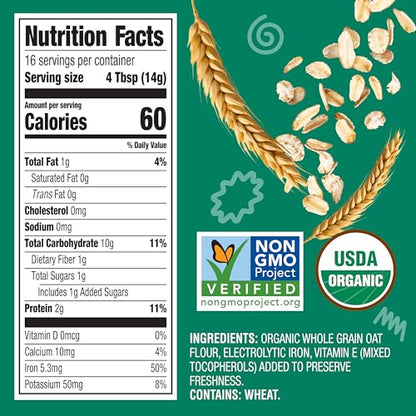 Earth's Best Organic Baby Food, Organic Whole Grain Oatmeal Baby Cereal, Non-GMO, Easily Digestible and Iron Fortified Baby Food, 8 oz Box (Pack of 12)