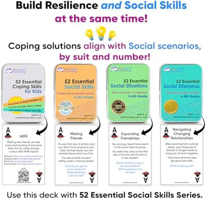 Mind Brain Emotion 52 Essential Social Skills Lessons & Teaching Tool Kit - Social Emotional Learning Activities for Parents, Teachers, School Counselor (Kindergarten, Elementary Kids)