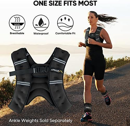 APEXUP Weighted Vest Men Women, Weight Vest for Women Workout Equipment for Strength Training Running