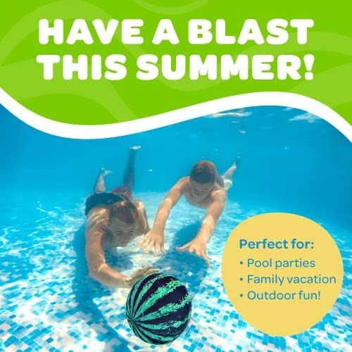 Watermelon Ball The Original Pool Toys for Kids Ages 8-12 - 9 Inch Pool Ball for Teens, Adults, Family - Pool Games, Pool Toys, Fun Swimming Pool Games, Water Football, Tag, Diving and Beach Ball Play