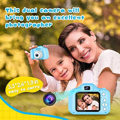 Seckton Upgrade Kids Selfie Camera, Christmas Birthday Gifts for Boys Age 3-9, HD Digital Video Cameras for Toddler, Portable Toy for 3 4 5 6 7 8 Year Old Boy with 32GB SD Card-Blue