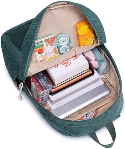 School Backpack for Teen Girls Bookbags Elementary High School Corduroy Laptop Bags Women Travel Daypacks