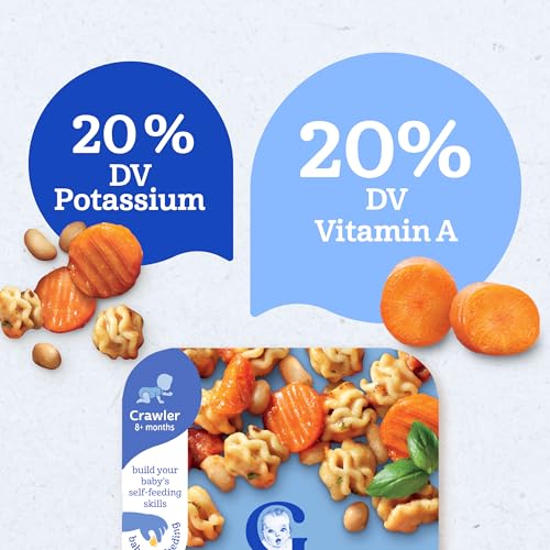 Gerber Baby Food, Stage 3 Food for Babies, Toddlers, Baby Led Feeding, Finger Foods for Babies, Italian Herb Pasta, 6 Pack