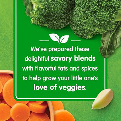 Happy Baby Organics Savory Blends Stage 2 Baby Food, Broccoli & Carrots with Olive Oil + Garlic, 4 Ounce Pouch (Pack of 16)