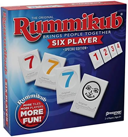 Rummikub Six Player Edition - The Classic Rummy Tile Game - More Tiles and More Players for More Fun! by Pressman , Blue