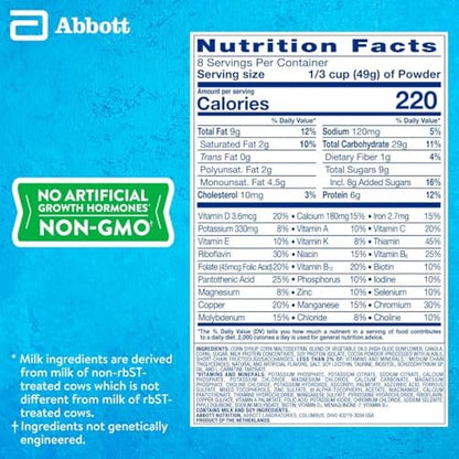 PediaSure Grow & Gain with Immune Support Shake Mix Powder, 23 Vitamins & Minerals, 6g Protein, Non-GMO, Gluten-Free, Chocolate, 14.1 oz Can, Pack of 3-24 servings
