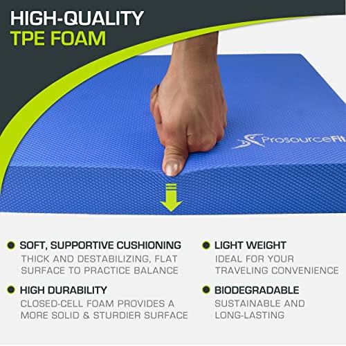 ProsourceFit Exercise Balance Pad – Non-Slip Cushioned Foam Mat & Knee Pad for Fitness and Stability Training, Yoga, Physical Therapy