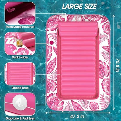 Inflatable Tanning Pool Lounger Float - Jasonwell 4 in 1 Sun Tan Tub Sunbathing Pool Lounge Raft Floatie Toys Water Filled Tanning Bed Mat Pad for Adult Blow Up Kiddie Pool Kids Ball Pit Pool