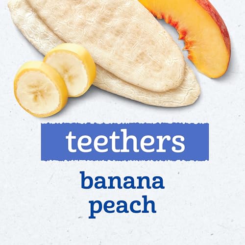 Gerber Teethers, Banana Peach Gentle Teething Wafers, Baby Teething Snacks, 6PK