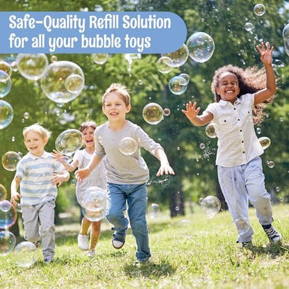 64 oz Iridescent Bubble Solution Refill | Non-Toxic Pre-Mix Bubble Refill Solution No Mixing or Measuring Required | Bubbles for Kids | Bubbles Bulk | Bubble Machine Solution | Giant Bubble Solution