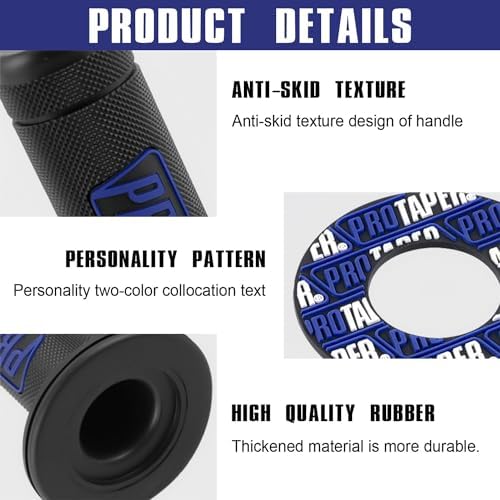 Universal 22mm 7/8" Twist Throttle Handle Grip + Cable for Cross-Country Motorcycle 250 Dirt Pit Motor Bike Motorcycle CRF70 TTR KLX110 SSR Thumpstar YCF（Bule）